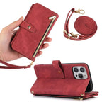 Crossbody Wallet iPhone Case with Zipper Pocket