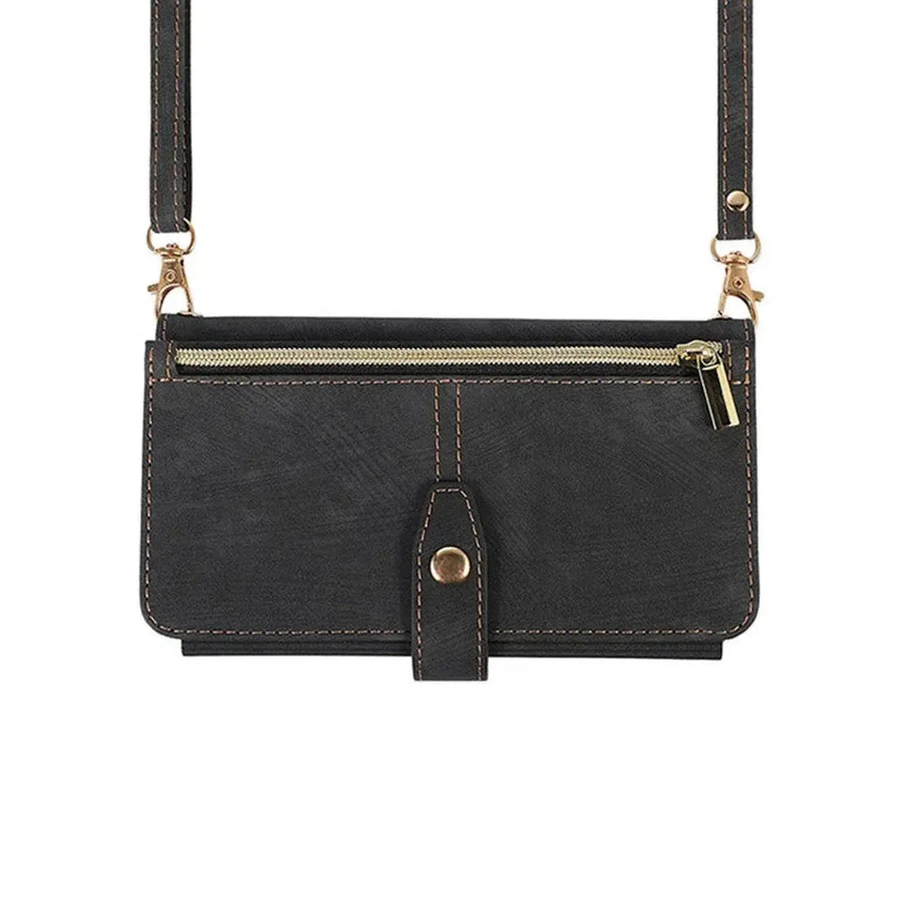 Crossbody Wallet iPhone Case with Zipper Pocket