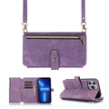 Crossbody Wallet iPhone Case with Zipper Pocket