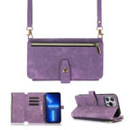 Crossbody Wallet iPhone Case with Zipper Pocket