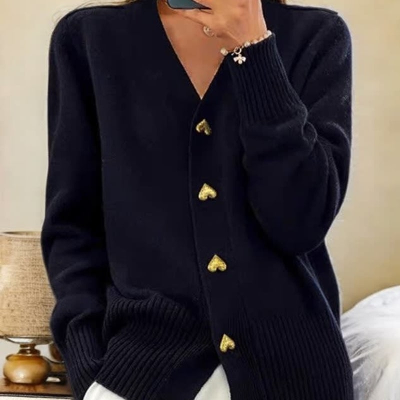 Ambre Heart Button Knit Cardigan_1