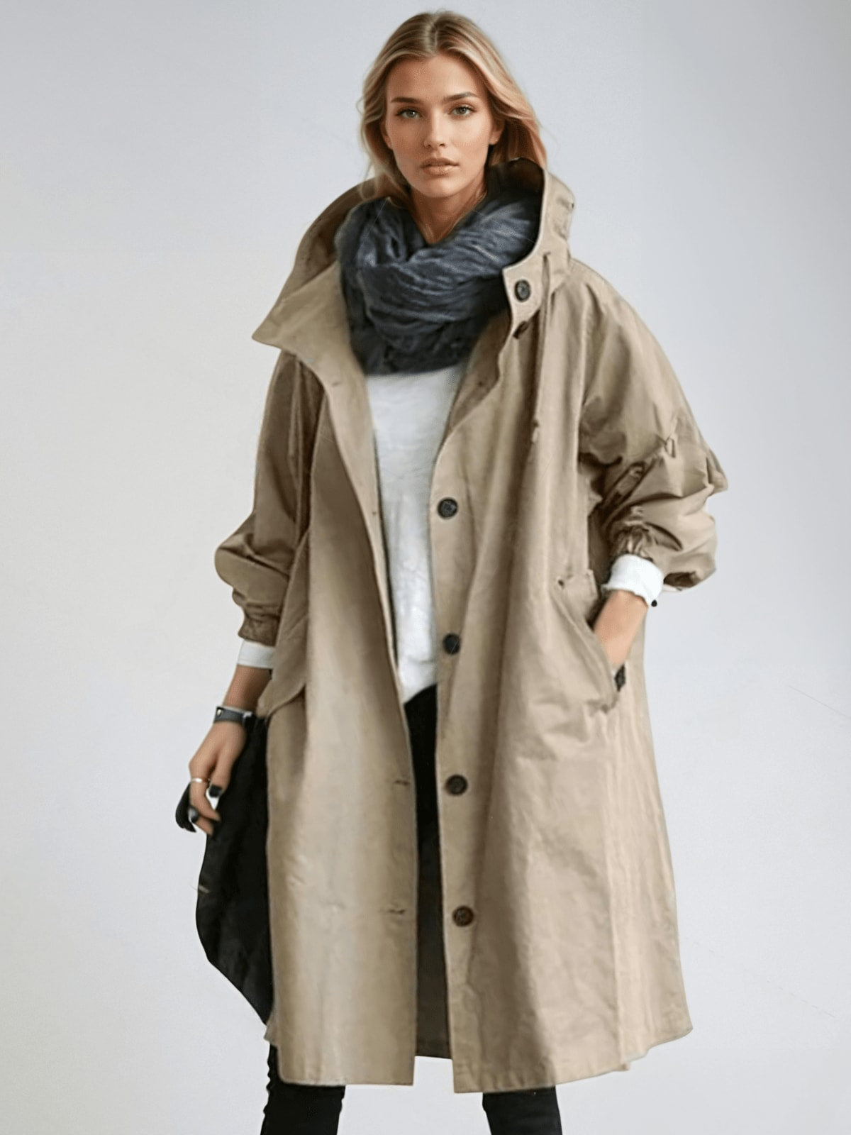 Sofie Water Resistant Hooded Trench Coat_3