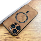 Deer Head Leather MagSafe iPhone Case