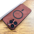 Deer Head Leather MagSafe iPhone Case