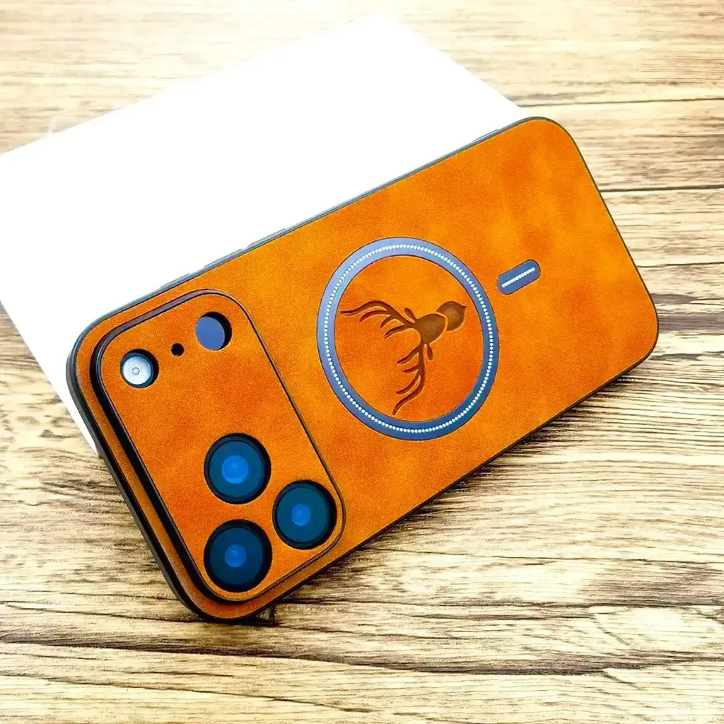 Deer Head Leather MagSafe iPhone Case