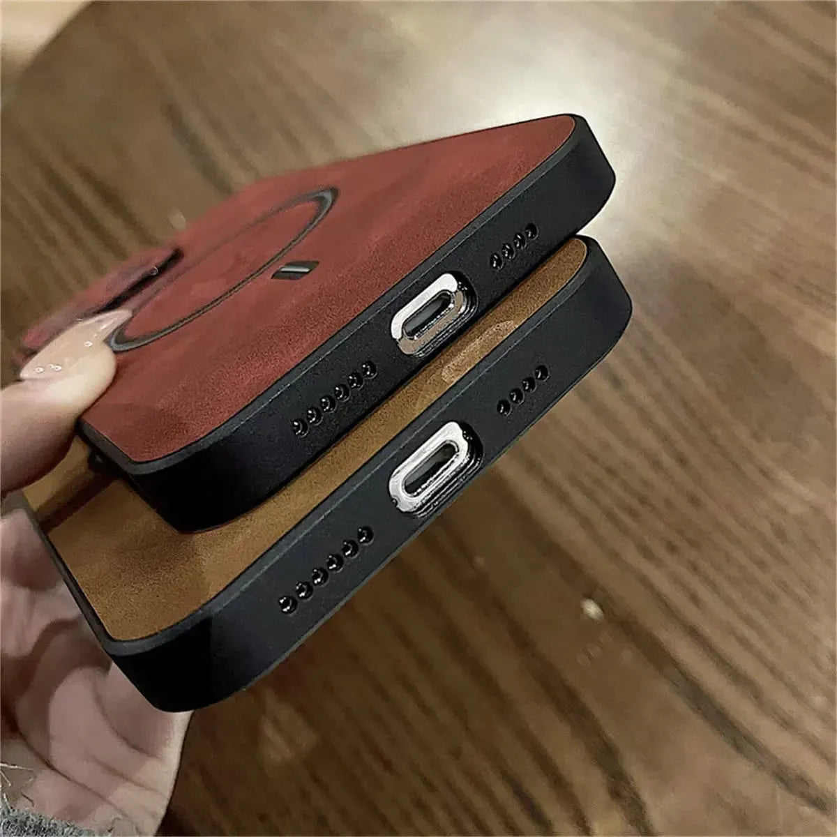 Deer Head Leather MagSafe iPhone Case