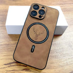 Deer Head Leather MagSafe iPhone Case