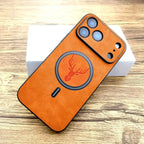 Deer Head Leather MagSafe iPhone Case