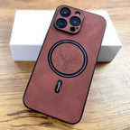 Deer Head Leather MagSafe iPhone Case