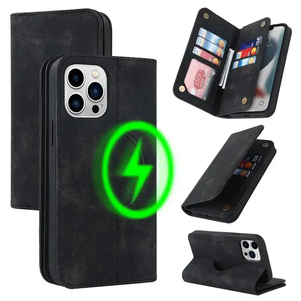 MagSafe Leather Wallet iPhone Case with Card Slots