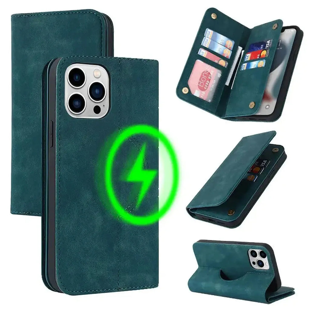 MagSafe Leather Wallet iPhone Case with Card Slots