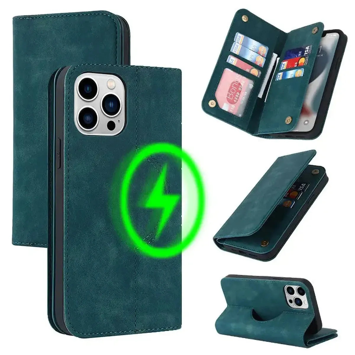 MagSafe Leather Wallet iPhone Case with Card Slots