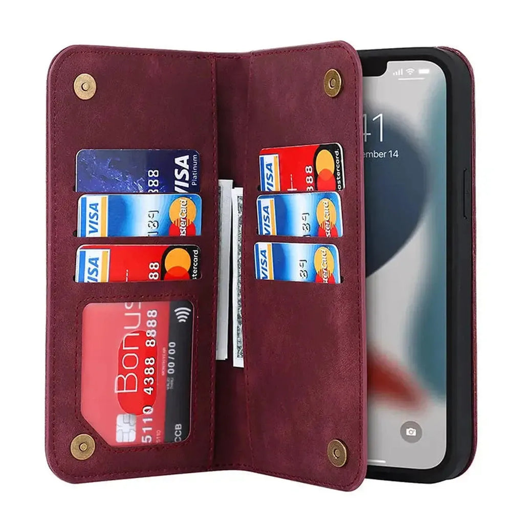 MagSafe Leather Wallet iPhone Case with Card Slots