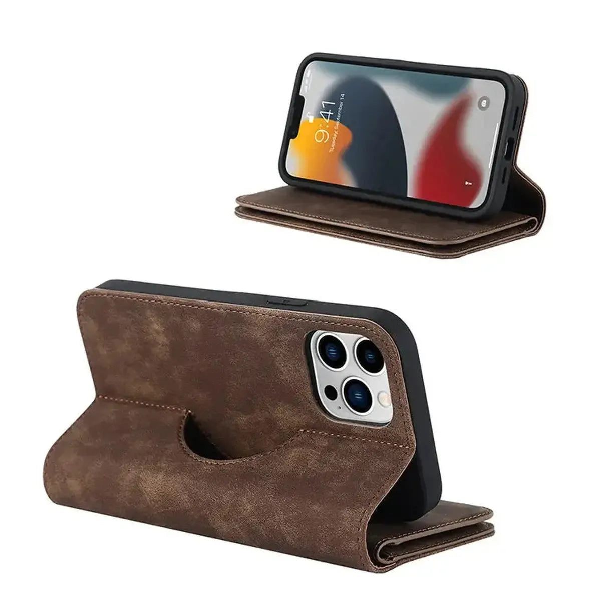 MagSafe Leather Wallet iPhone Case with Card Slots