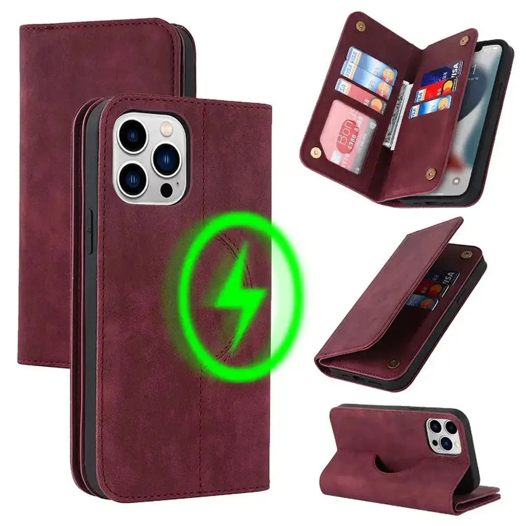 MagSafe Leather Wallet iPhone Case with Card Slots