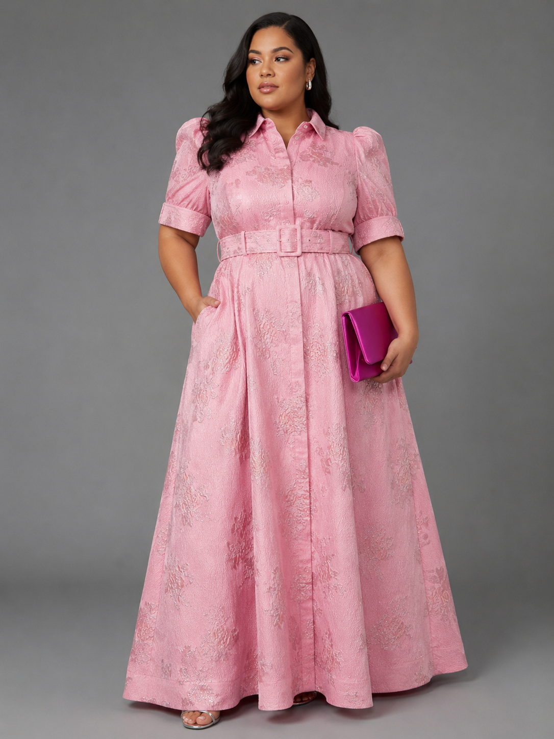 Miya | Plus Size Dress with Short Puff Sleeves