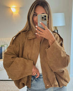Maelle Faux Suede Bomber Jacket_13