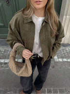 Maelle Faux Suede Bomber Jacket_3