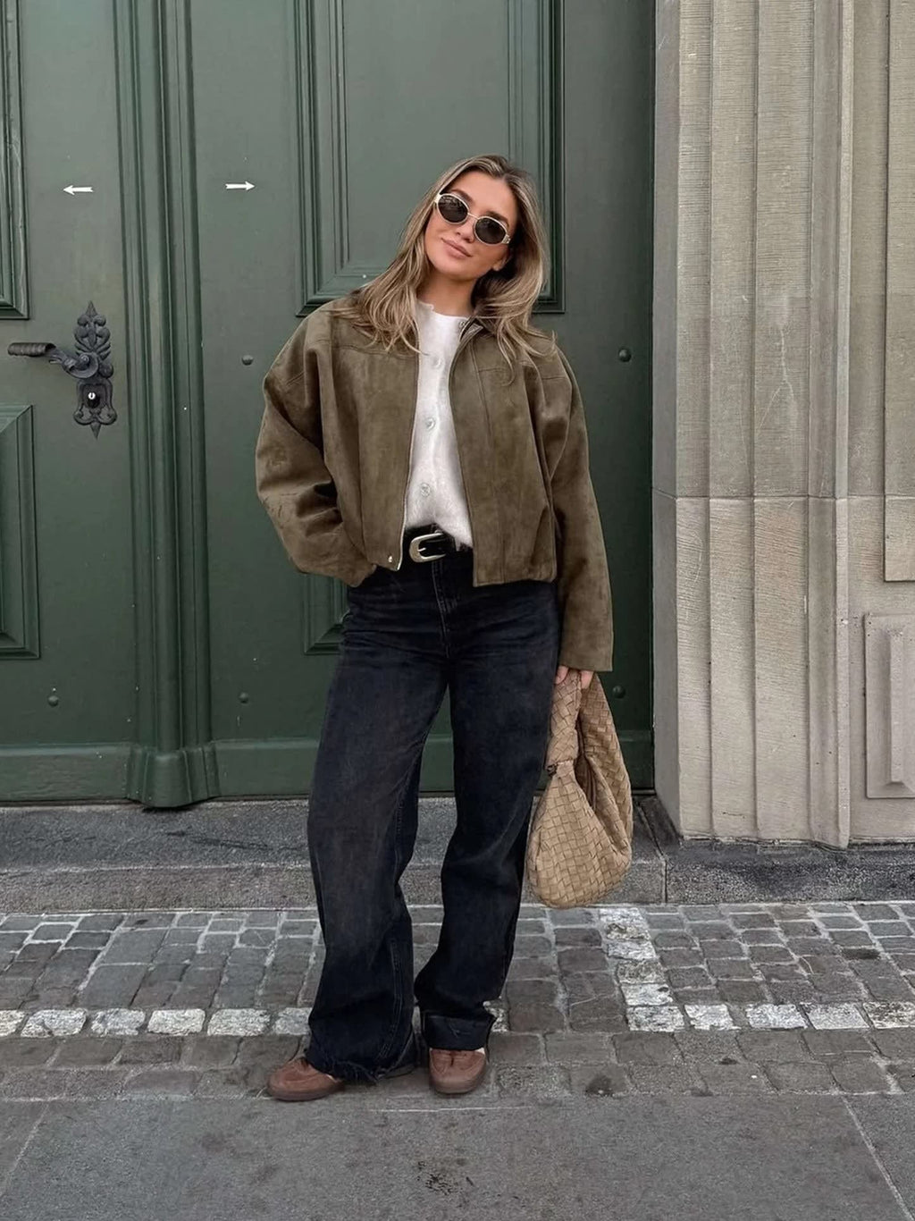 Maelle Faux Suede Bomber Jacket_4