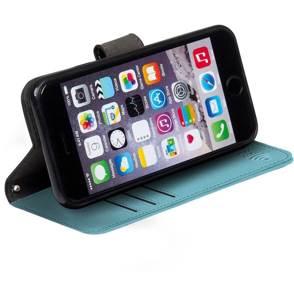 Leather Flip Folio iPhone Case Tab Closure