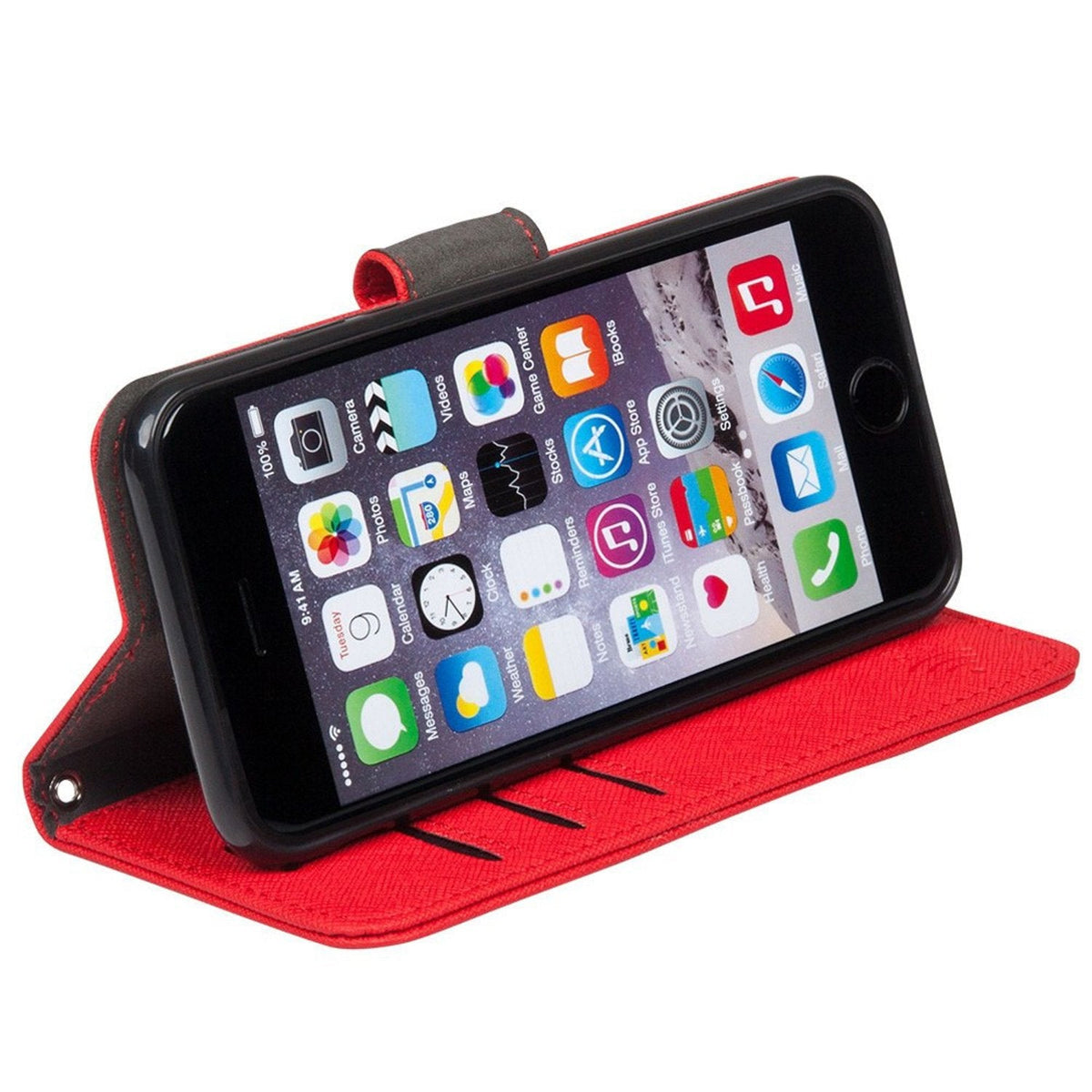 Leather Flip Folio iPhone Case Tab Closure