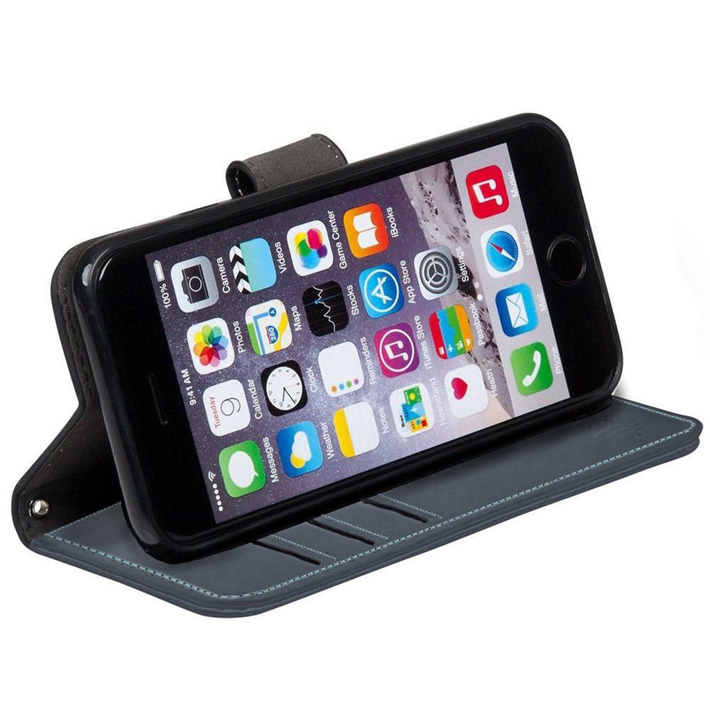 Leather Flip Folio iPhone Case Tab Closure