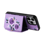 Rose Flower Wallet iPhone Case with Crossbody Strap