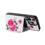 Rose Flower Wallet iPhone Case with Crossbody Strap
