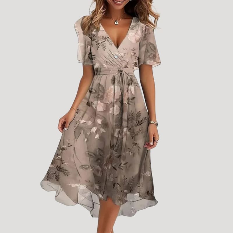 Amira Floral Wrap Midi Dress_1