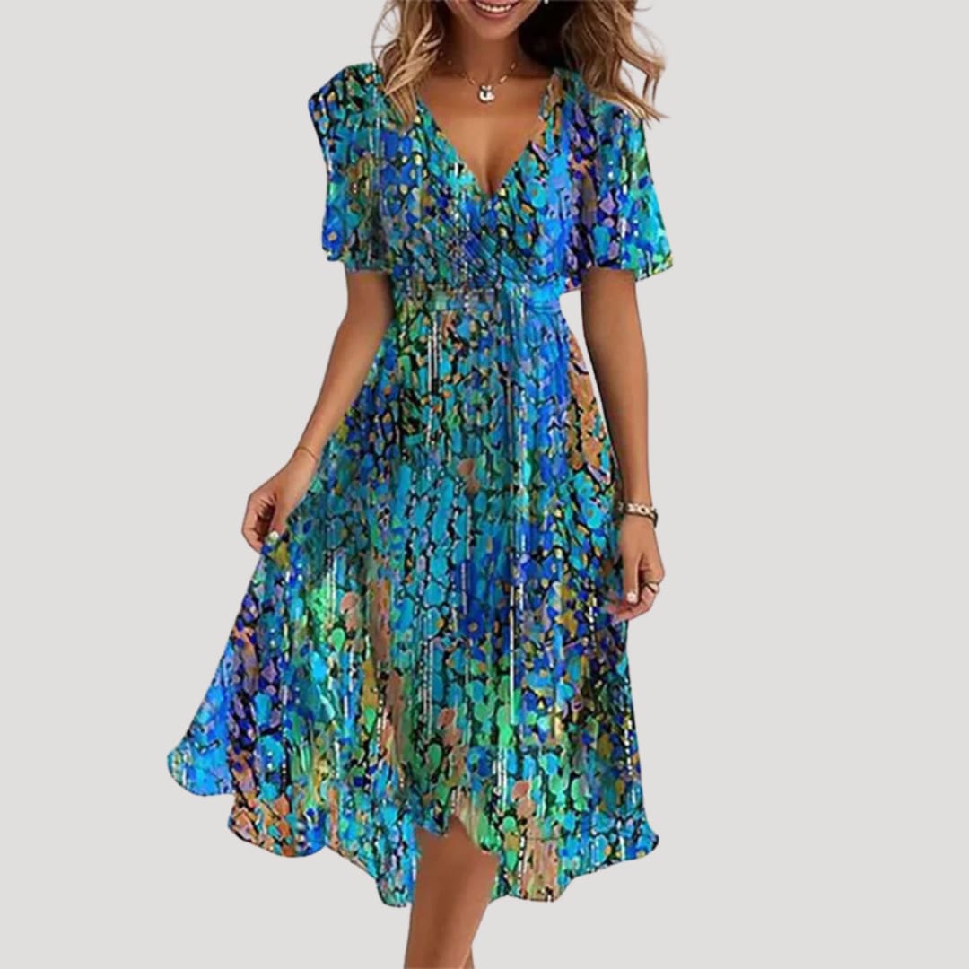 Amira Floral Wrap Midi Dress_2
