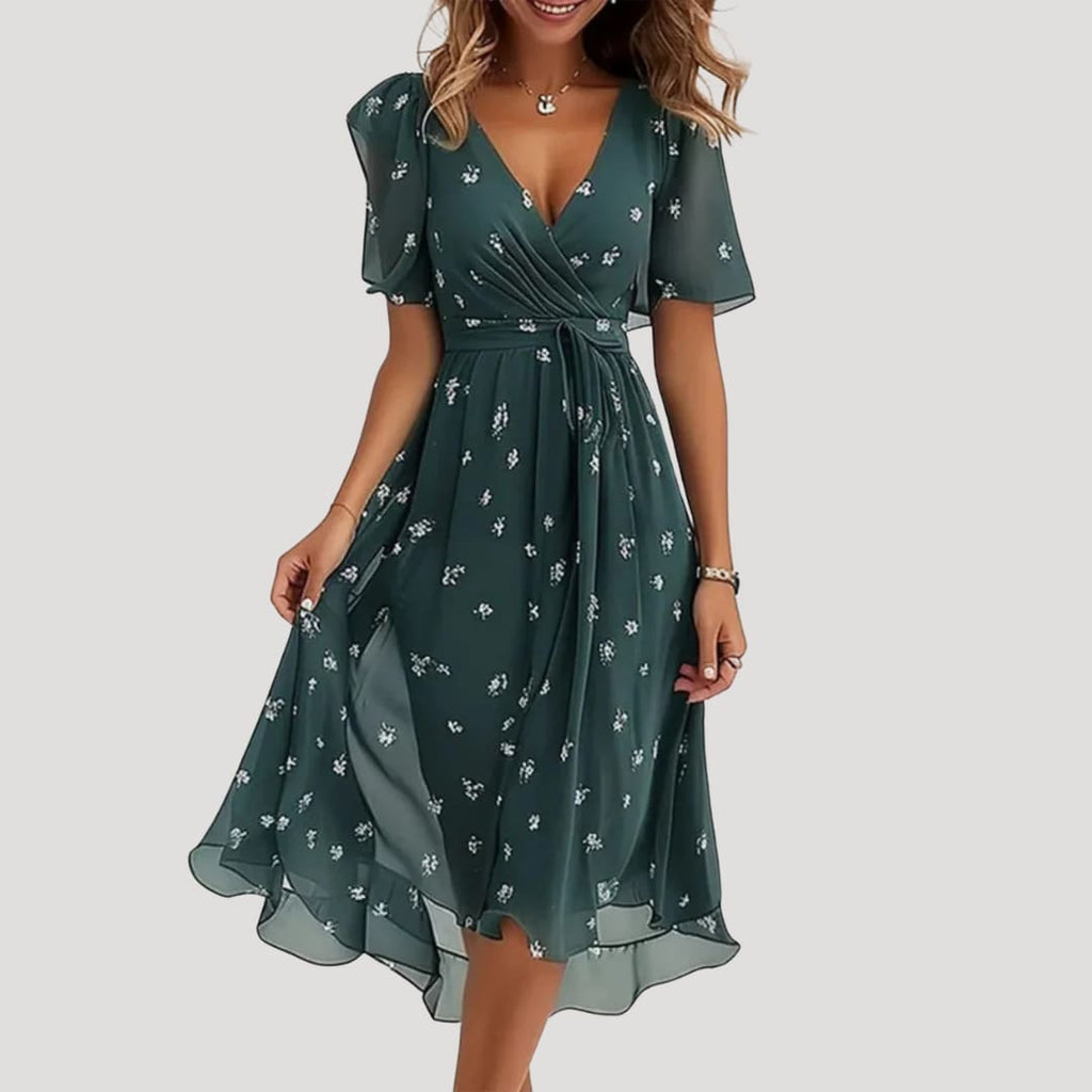 Amira Floral Wrap Midi Dress_3