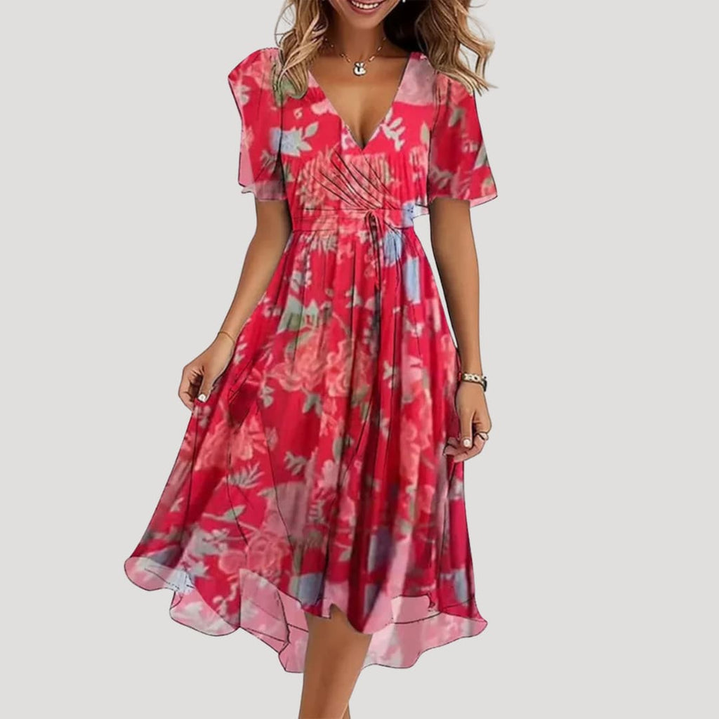 Amira Floral Wrap Midi Dress_4