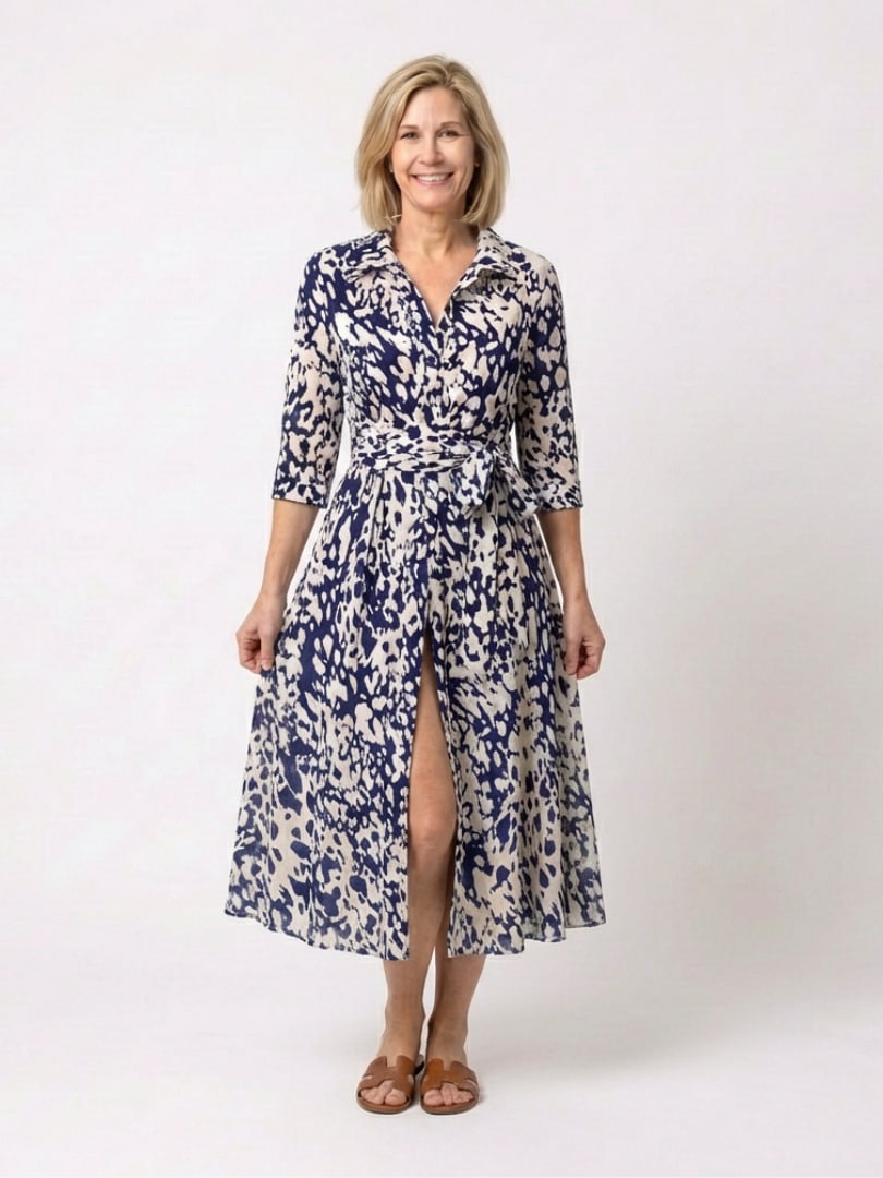 Giulia Belted Collared Midi Dress_3