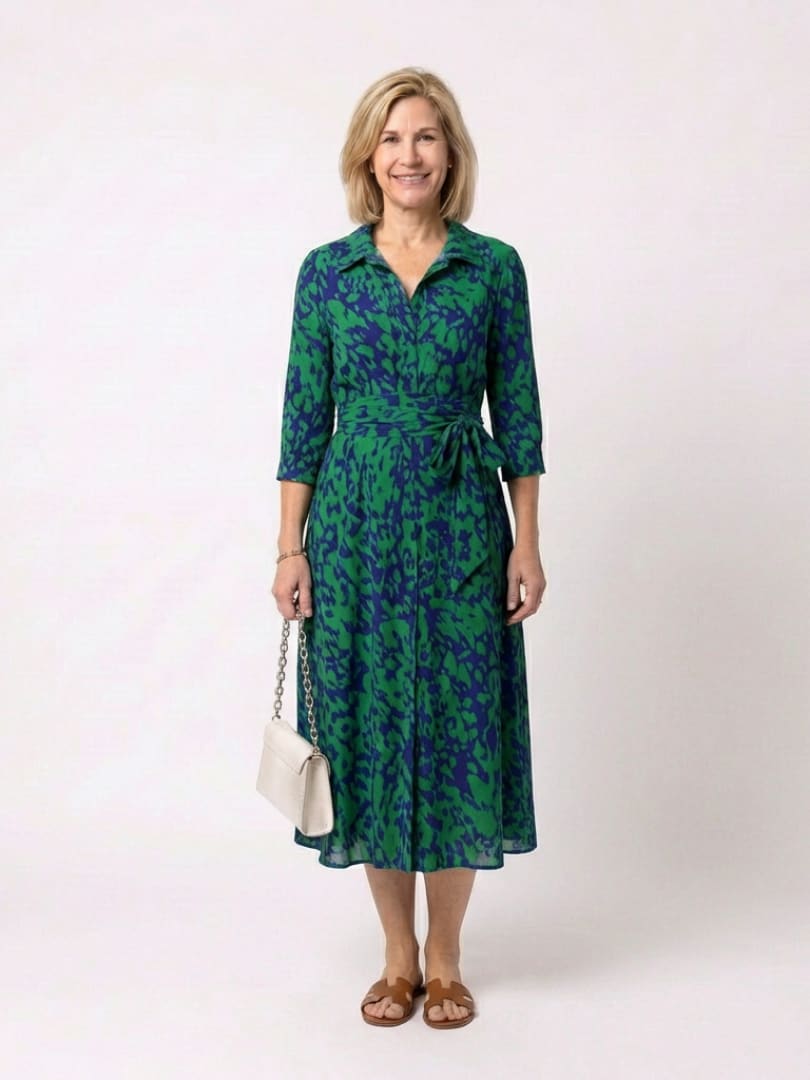 Giulia Belted Collared Midi Dress_4