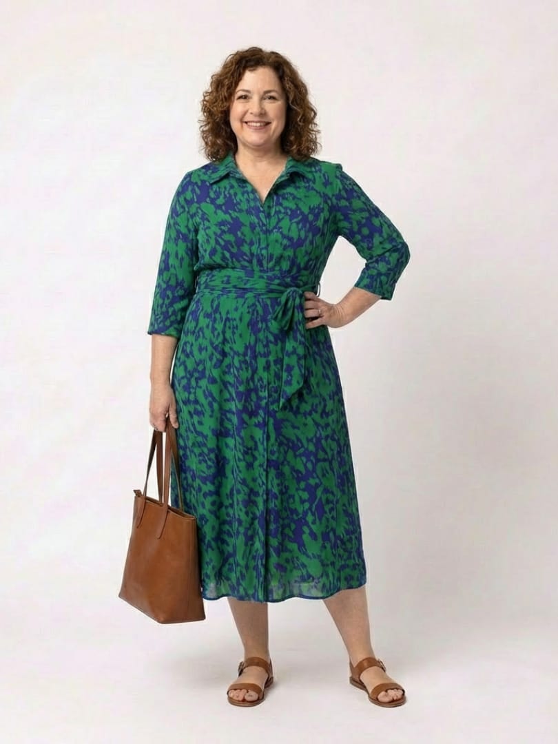 Giulia Belted Collared Midi Dress_5