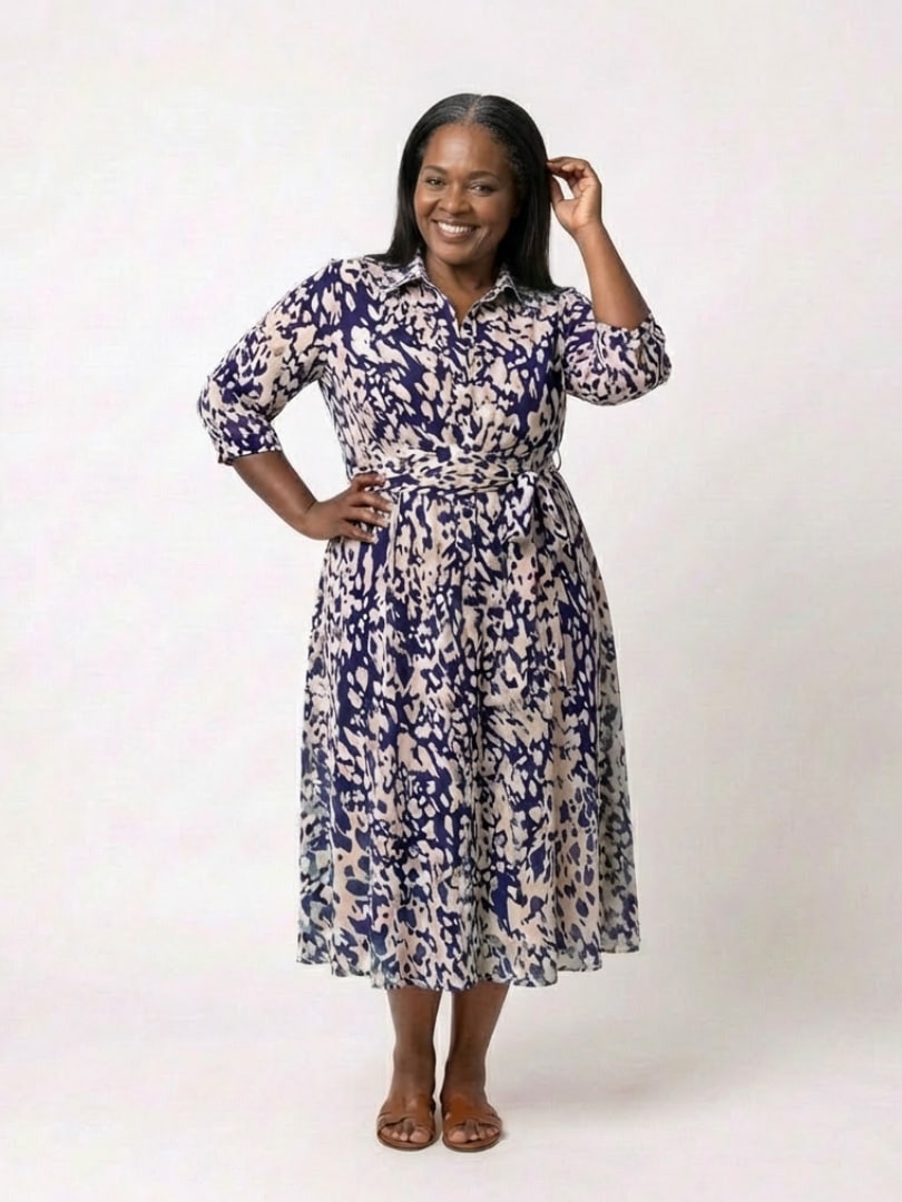 Giulia Belted Collared Midi Dress_7