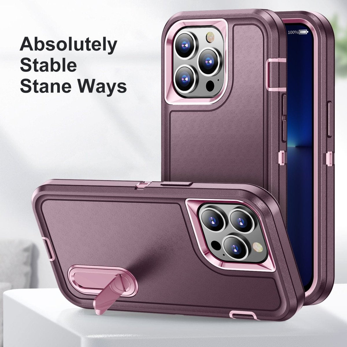 Heavy Duty iPhone Case with Built In Kickstand