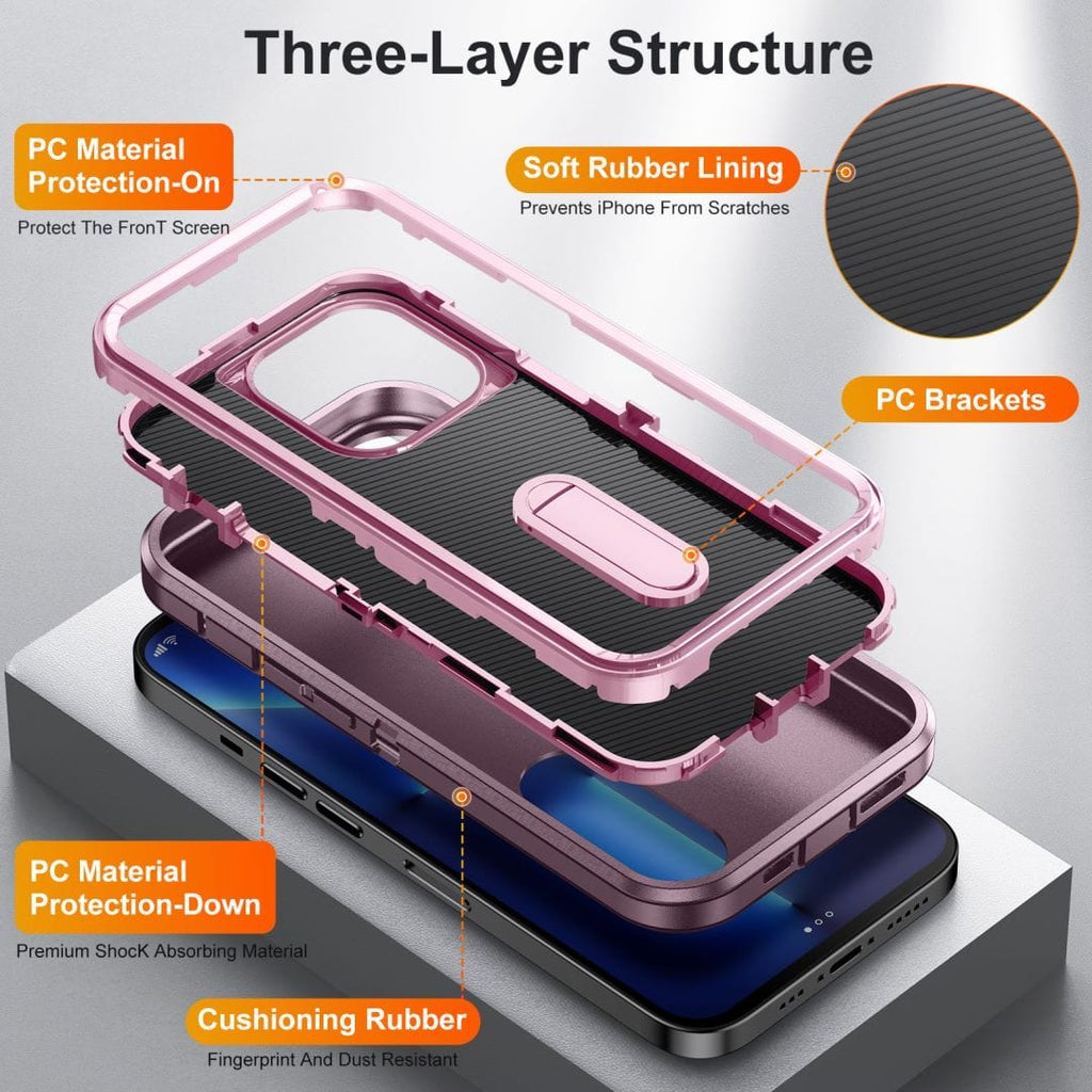 Heavy Duty iPhone Case with Built In Kickstand