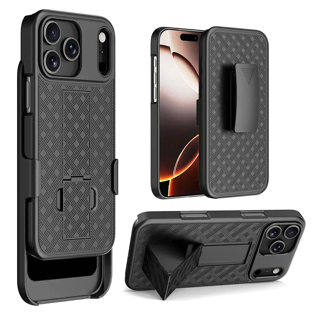 Rugged Hard Shell Case with Belt Holster Stand