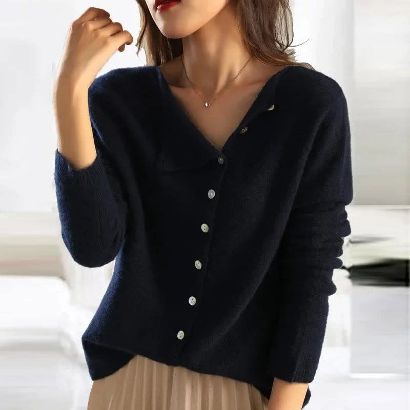 Charline Draped Collar Knit Cardigan_8