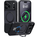 Carbon Fiber Style MagSafe iPhone Case Ring Stand