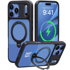 Carbon Fiber Style MagSafe iPhone Case Ring Stand