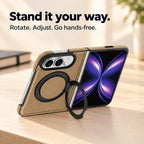 Leather iPhone Duo Case with Ring Kickstand
