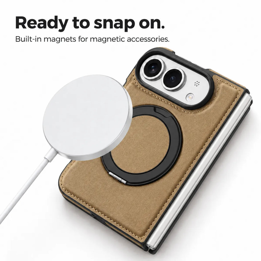 Leather iPhone Duo Case with Ring Kickstand