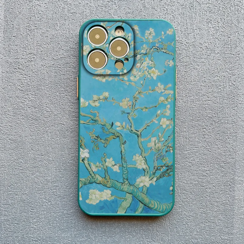 Famous Oil Painting iPhone Case Van Gogh Art Collection with Raised Camera Frame and Lens Guard