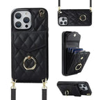 Quilted Crossbody iPhone Case with Ring Stand