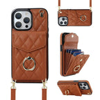 Quilted Crossbody iPhone Case with Ring Stand