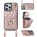 Quilted Crossbody iPhone Case with Ring Stand