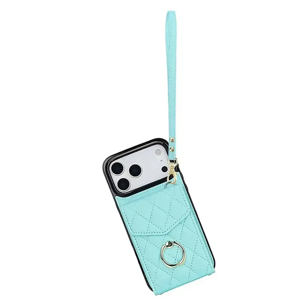 Quilted Crossbody iPhone Case with Ring Stand