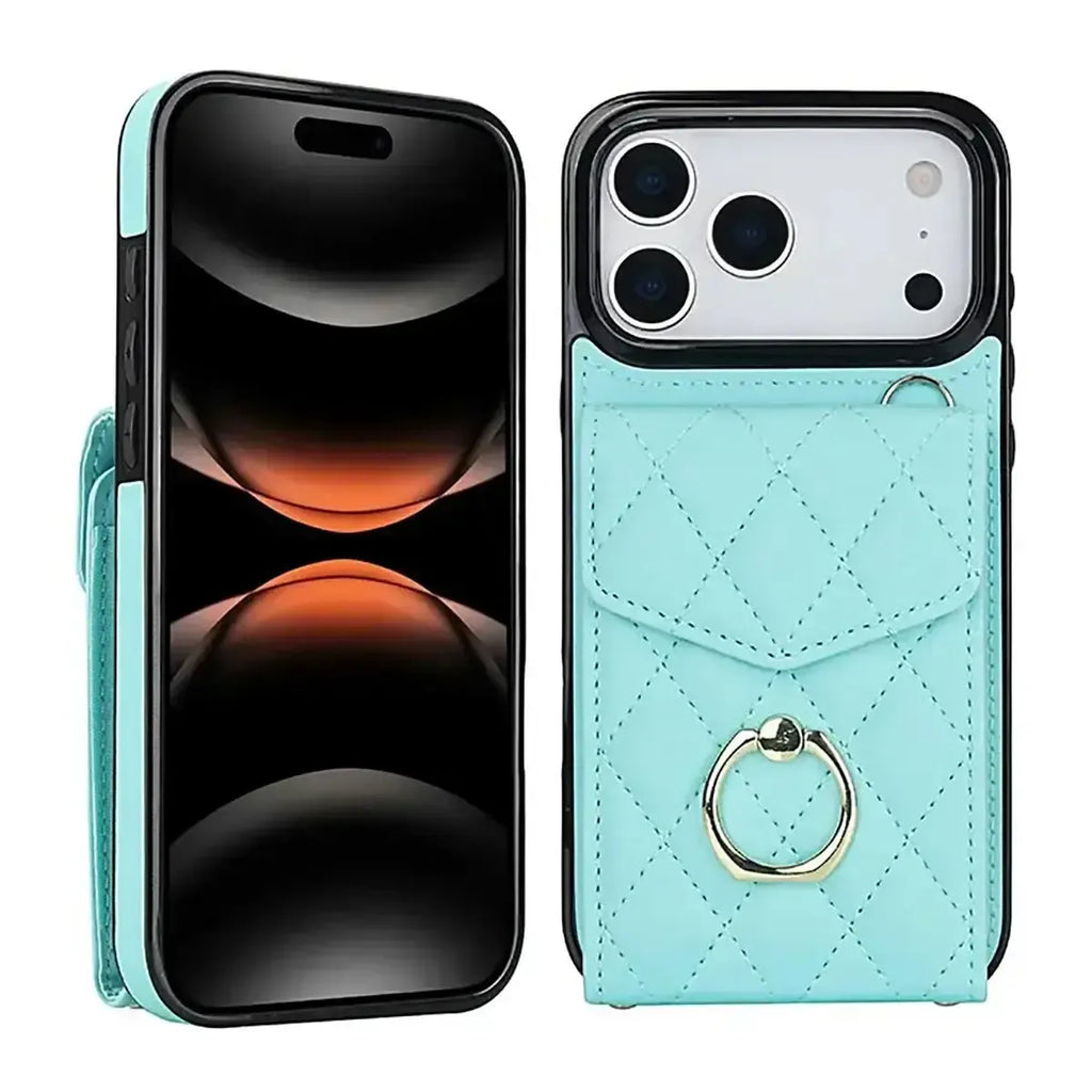 Quilted Crossbody iPhone Case with Ring Stand